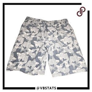 Reyn Spooner Men's Cotton Blend KOI Carp Fish Print Shorts Gray Cream Size‎ 36